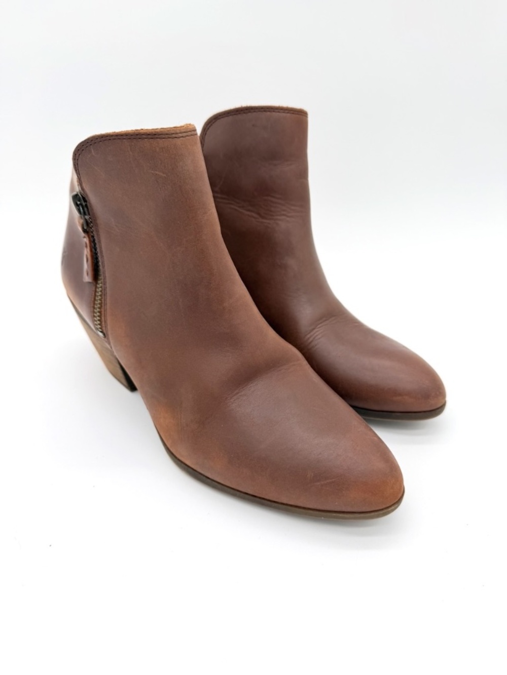 FRYE Judith Wheat Tan Brown Leather Zip Ankle Booties Womens Size 8 M 3471173